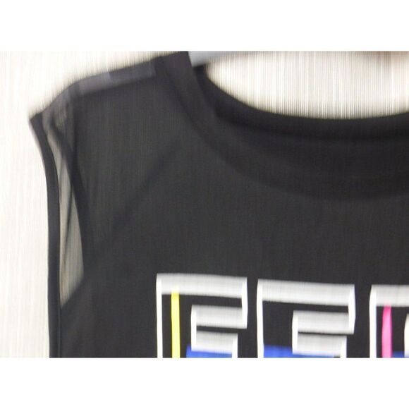 Shein Women’s Mesh-inlay “feel your body” Graphic Tank, Black, XL - Picture 2 of 7